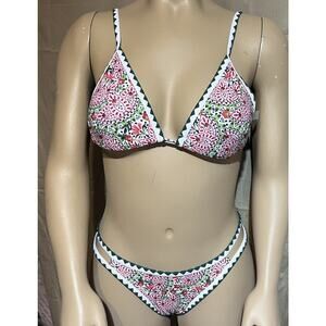 Bikinx Sexy Floral Cheeky Triangle Bikini Swimsuit Size Large